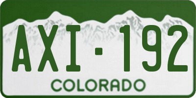 CO license plate AXI192