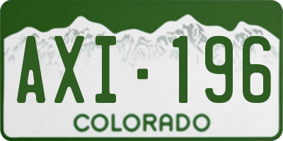 CO license plate AXI196