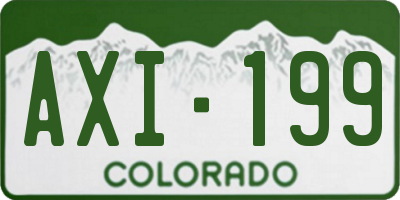 CO license plate AXI199
