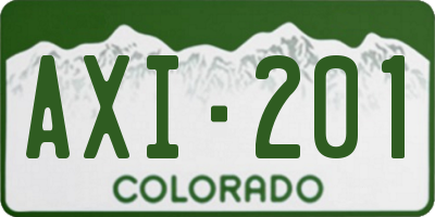 CO license plate AXI201