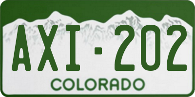 CO license plate AXI202