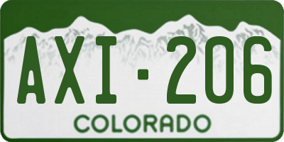 CO license plate AXI206