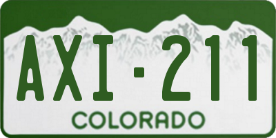 CO license plate AXI211
