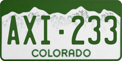 CO license plate AXI233