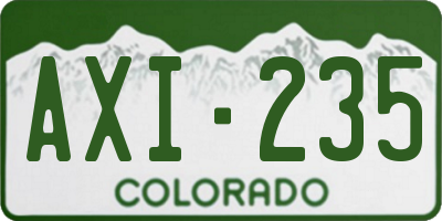 CO license plate AXI235