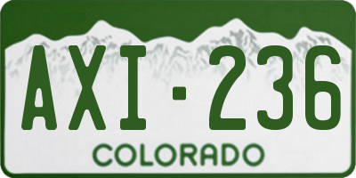 CO license plate AXI236