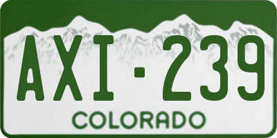 CO license plate AXI239