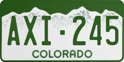 CO license plate AXI245