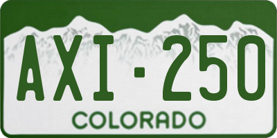 CO license plate AXI250