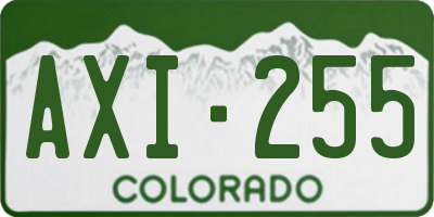 CO license plate AXI255