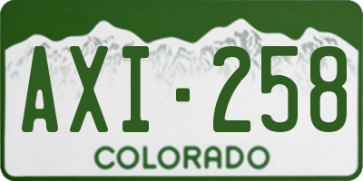 CO license plate AXI258