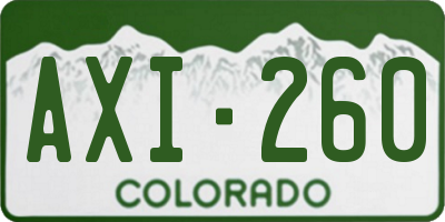 CO license plate AXI260