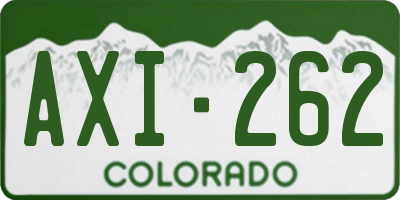 CO license plate AXI262
