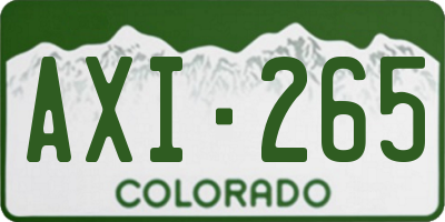 CO license plate AXI265