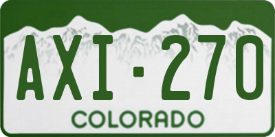 CO license plate AXI270