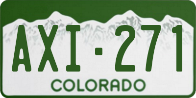 CO license plate AXI271