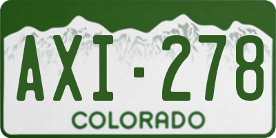 CO license plate AXI278