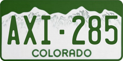 CO license plate AXI285