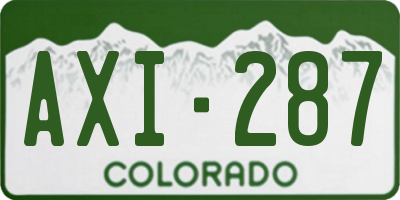 CO license plate AXI287