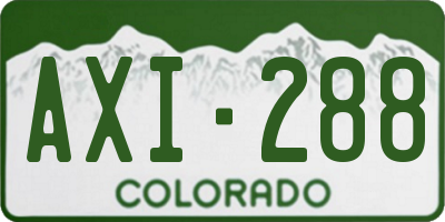 CO license plate AXI288