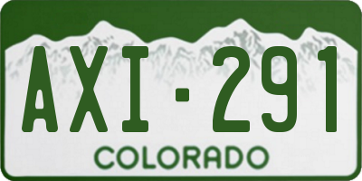 CO license plate AXI291