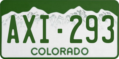 CO license plate AXI293