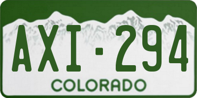 CO license plate AXI294