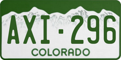 CO license plate AXI296