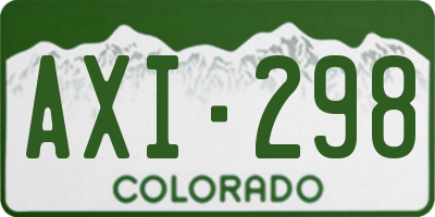 CO license plate AXI298