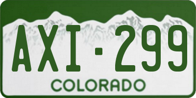 CO license plate AXI299