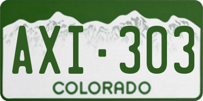 CO license plate AXI303