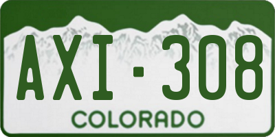 CO license plate AXI308