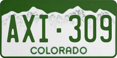 CO license plate AXI309