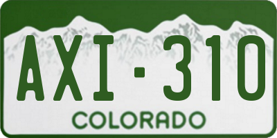 CO license plate AXI310