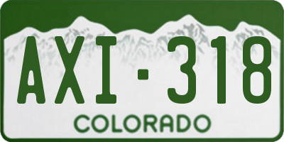 CO license plate AXI318