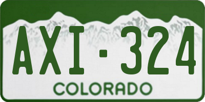CO license plate AXI324