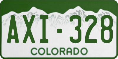 CO license plate AXI328