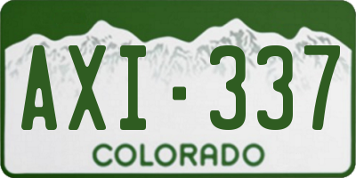 CO license plate AXI337