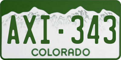 CO license plate AXI343