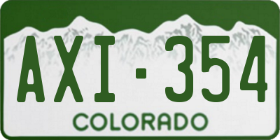 CO license plate AXI354