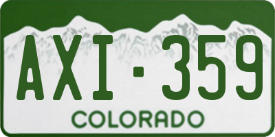 CO license plate AXI359
