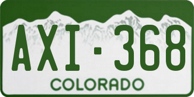 CO license plate AXI368