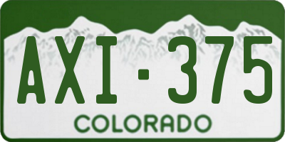 CO license plate AXI375