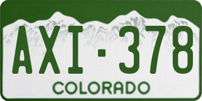 CO license plate AXI378