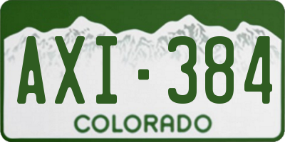 CO license plate AXI384