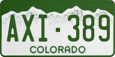 CO license plate AXI389