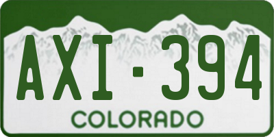 CO license plate AXI394