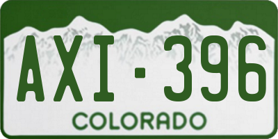CO license plate AXI396