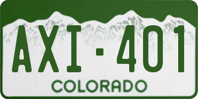 CO license plate AXI401