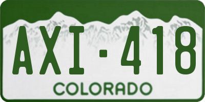 CO license plate AXI418